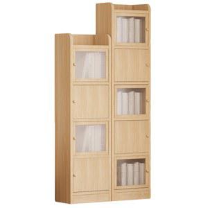가정용 원목 콤비 아동 방진 책장 개별 좁은장 유리창 책꽂이 도어 릴 수납 선반