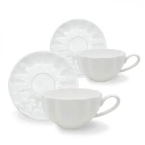 고원 펌킨 본차이나 2인조 올화이트 커피잔 티잔 세트