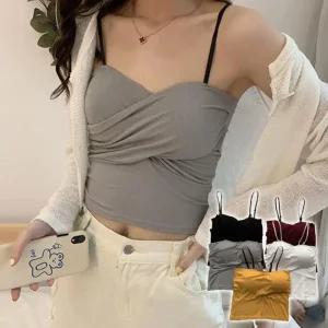 [피커]캡내장 캡뷔스티에 골지 단독 착용 민소매 여름 1P