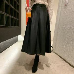 [미아마스빈]에스틴 레더 스커트