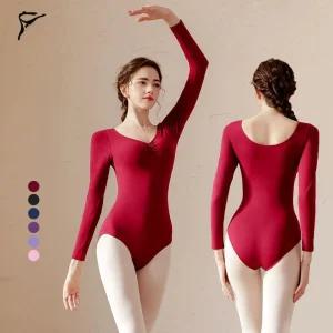 긴팔 레오타드 성인 발레복 무용복 폴댄스 리듬체조 슬림라인 긴소매 입시 체조 연습 점프