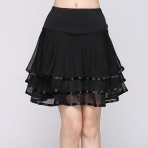 여성 댄스복 하의 라인댄스복 스커트 치마 메쉬 밴딩