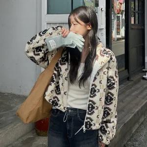 [빅사이즈]이블렛 노이나 노르딕 덤블 크롭 집업 제이스타일