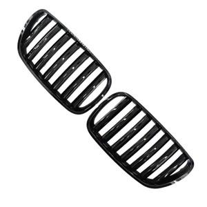 냉각수 탱크BMW 호환 E83 X3 2007 2010용 자동차 전면 범퍼 키드니 그릴 광택 블랙 레이싱 51113420087