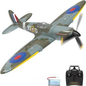RC 비행기 4채널 무선 조종 전투기 스피트파이어 RTF 에일러론 자이로 곡예  3 모드 탑재 용이