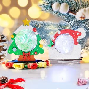 크리스마스 DIY LED 트리 스탠딩 무드등 탁상 조명 장식 기념품 만들기 키트 / 겨울미술환경 미술놀이 인테리어 소품 산타 모자