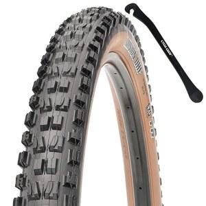 맥스시스 미니언 DHF 산악 자전거 타이어 - 탄 사이드월 27.5인치 및 29인치 사이클 크루 레버 번들