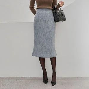 (뮬랑) M. 마고 헤링본 울 머메이드 스커트 (2col)[스커트D0926Q02]