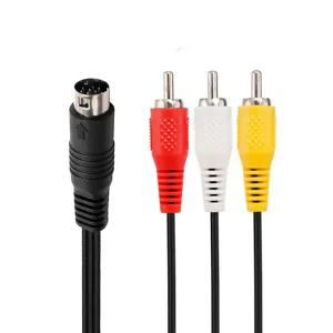 호환 Sega Genesis 2 3 II III 연결 코드 3RCA-9 핀 니켈 도금 플 게임 케이블 전선가리개 용 1.8M AV RCA