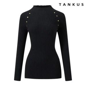 페이크 버튼 골지 반하이넥 니트 (TX4KP016L0)