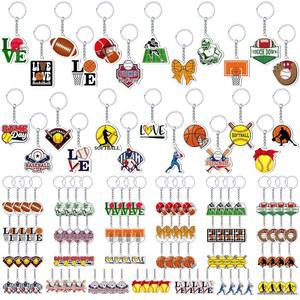 톤디아모 100개 아크릴 열쇠고리 벌크 스포츠 공 팀용 재미있는 배구 선물 파티용 학교 선호