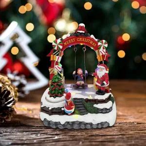 오르골 크리스마스  뮤직 박스 테이블 센터피스 독특한 파티 선물 무브먼트 홀리데이