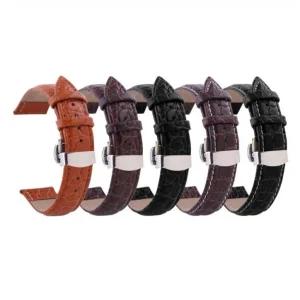 라운드 디버클 악어무늬 스티치 소가죽 시계밴드 택1