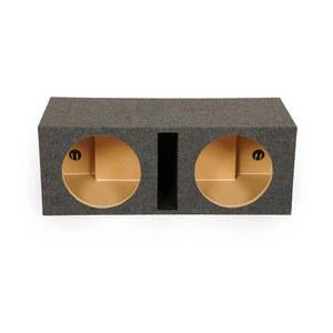 Q Power 듀얼 12인치 헤비 듀티 포팅 카 오디오 서브우퍼 박스 - 카펫 마감의 딥 베이스 MDF 인클로저, 공유 슬롯 포트 통풍구, 챔버당 1.6Cu Ft 공기 공간