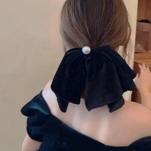 곱창 벨벳끈 진주 벨벳 포인트 밴드 머리끈 리본 곱창끈 헤어 슈슈 원 악세서리 예쁜