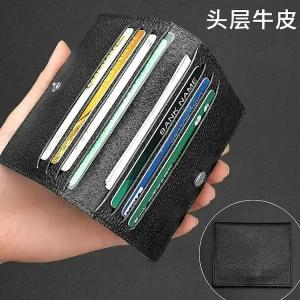 초박형 가죽 미니 지갑 비즈니스 슬림 남성여성용 홀더 소형 거치대 케이스 ID 뱅크 카드