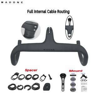 마돈 T1000 카본 핸들바 400-440mm 내장 배선 일체형 28.6mm 자전거 스페이서 마운트 포함 프레임 부품