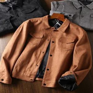 스웨이드 자켓 재킷 가죽 점퍼 세무 잠바 예요 빈티지 소재 정말 고급스러워요 남성 봄/가을 패션 캐주얼