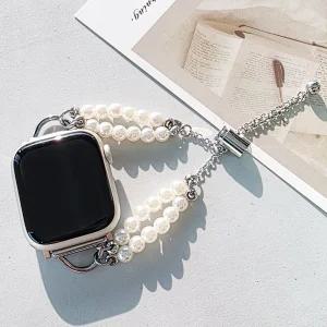 애플워치 11 10 9 8 7 호환 울트라 여성용 시계줄 49mm 46 45 44 42 41 40 SE 3 2 루시 진주 체인 스트랩 밴드
