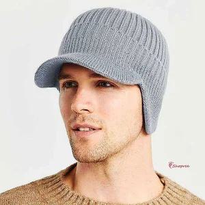 귀도리 귀돌이 귀도리개 그레이 니트 방한 귀마개 겨울 모자 썬캡 일체형 이어플랩abc016