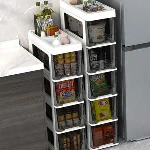 이동식 수납장 다용도실 슬라이딩 조립식 틈새 수납장 정리함 미니 좁은 플라스틱 수납함 서랍장 이동형