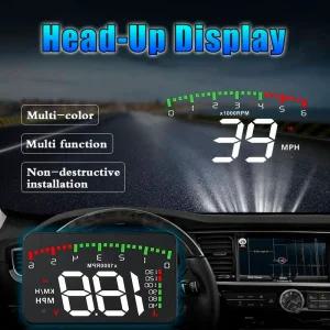 헤드업디스플레이 HUD A900 OBD2 디스플레이 차량용 전자 속도계 프로젝터 알람 EOBD LCD 속도 RPM 헤드 업