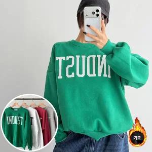 더스트패치 기모 맨투맨 긴팔 BOX 여성 오버핏 티셔츠 (4컬러) 박시핏 빅사이즈