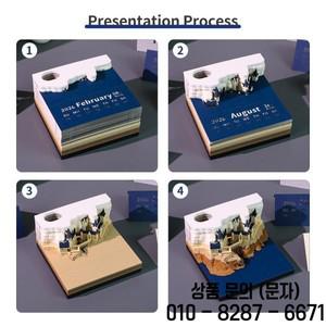 매직 캐슬 주간 2026 달력 조명 포함 3D 종이 공예 메모장 패드  노트 문구류 액세서리 장식