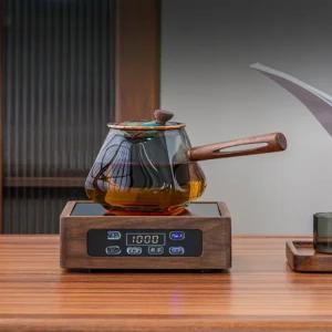 호두나무 미니인덕션 전기다기세트 티포트 유리주전자 티타임 전기포트 501mL(포함)-600