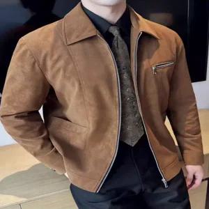 스웨이드 자켓 재킷 가죽 점퍼 세무 잠바 남자 남성 시원하고 스타일리시하며 고급 가을 겨울 라펠 세련되