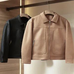 스웨이드 자켓 재킷 가죽 점퍼 세무 잠바 디자이너 라인 워싱 소재 해외 직 남자 남성 가을 다용도 라펠 캐