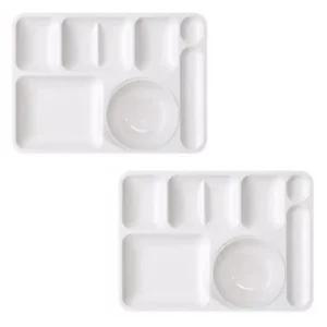 로흐야 국산 기본 식판 719 멜라민 6볼 크림 2P