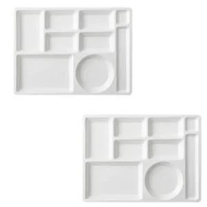 로흐야 식판 멜라민 학교 단체 급식 722 크림 2P