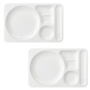 로흐야 식판 학교 어린이집 원형 급식판 720 크림 2P