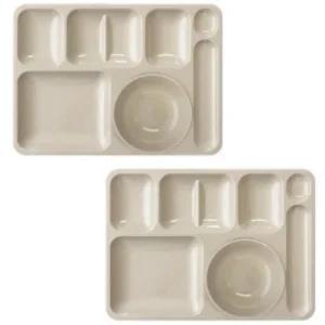 로흐야 국산 기본 식판 719 멜라민 6볼 마블 2P