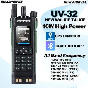 HDMI무선송수신기 BAOFENG UV-32 워키 토키 GPS 10W 블루투스 APP 멀티 밴드 무선 복사 주파수 -C 충전 UV3