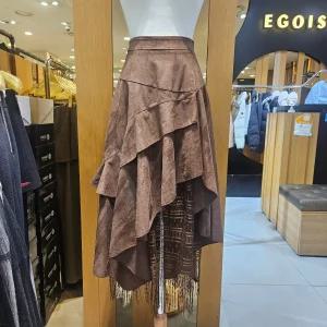 [에고이스트]레이스배색인조스웨이드스커트/ER4BX015_BP