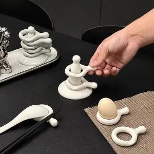 [골드스마일]도자기 수저받침 세트 숟가락 트레이