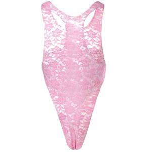 IBTOM CASTLE 남성용 원피스 바디수트 하이 컷 십자형 백리스 끈 속옷 레슬링 싱글렛 레오타드 레이서 수영복