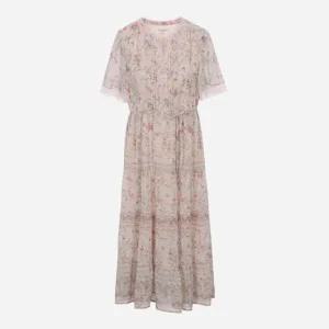 써스데이아일랜드 보더쉬폰 플라워 롱 원피스 T244AOP242W