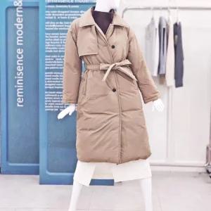 ZOOC 벨티드 카라넥 구스다운 롱 패딩 점퍼 V254PSG933