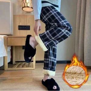 [하프클럽/]LW 울소재베스트 체크패턴 바지 F/W 겨울용 내피 추리닝 슬립웨어