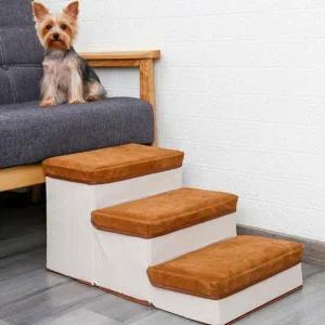 [골드스마일]계단 강아지 논슬립 스텝 애견 3단 수납 관절보호