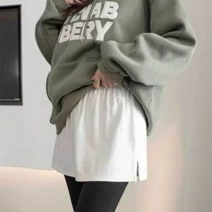 [하프클럽/]가짜 겹쳐입기 탑 안감시즌 속치마 레이어드티 페이크티셔츠