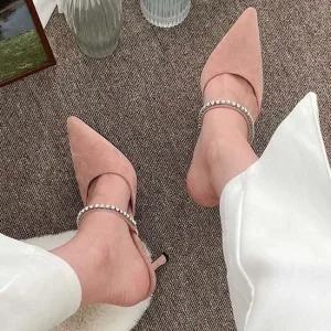 인기상품 모임 데이트 패션 구두 큐빅 스트랩 뮬 하이힐 코디 [WFJJHAP_251116]