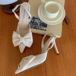 인기상품 웨딩 슈즈 리본 장식 여성 슬링백 스틸레토 구두 코디 [WFJJHB2_251116]