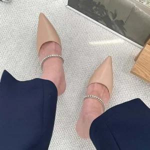 인기상품 직장인 출근 오피스 스틸레토 뮬 스트랩 구두 하이힐 [WFJJHIC_251116]