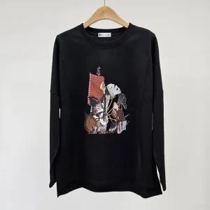 빅사이즈 510 블링텍스트절개루즈티 DRIT015