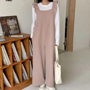 [하프클럽/셀러허브_여성트랜드패션]빅사이즈 511 스퀘어프릴끈점프수트 DAR