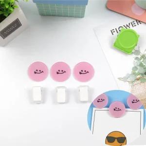 [셀러에이드]그림 귀여운 원형 사진 문서 종이 부착 집게 핑크1P